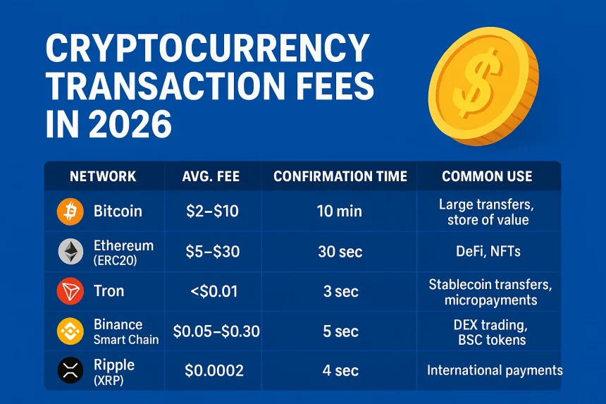 crypto transaction fee - هزینه انتقال رمزارزها